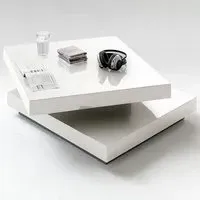 Hugo Rotating Square Coffee Table - White