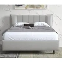 Hugo Small Double Bed Frame - Ice, Fabric