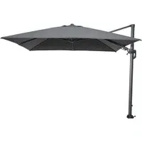 Hugo Square Cantilever Parasol with Granite Base - Dark Grey