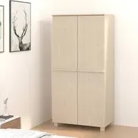 Hull 2-Door Wardrobe - Brown, Pinewood