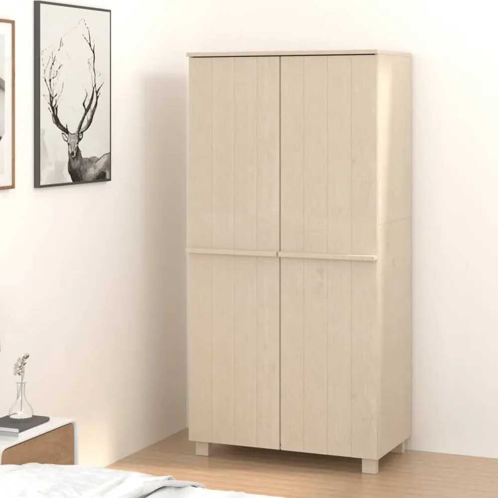 Hull 2-Door Wardrobe - Brown, Pinewood