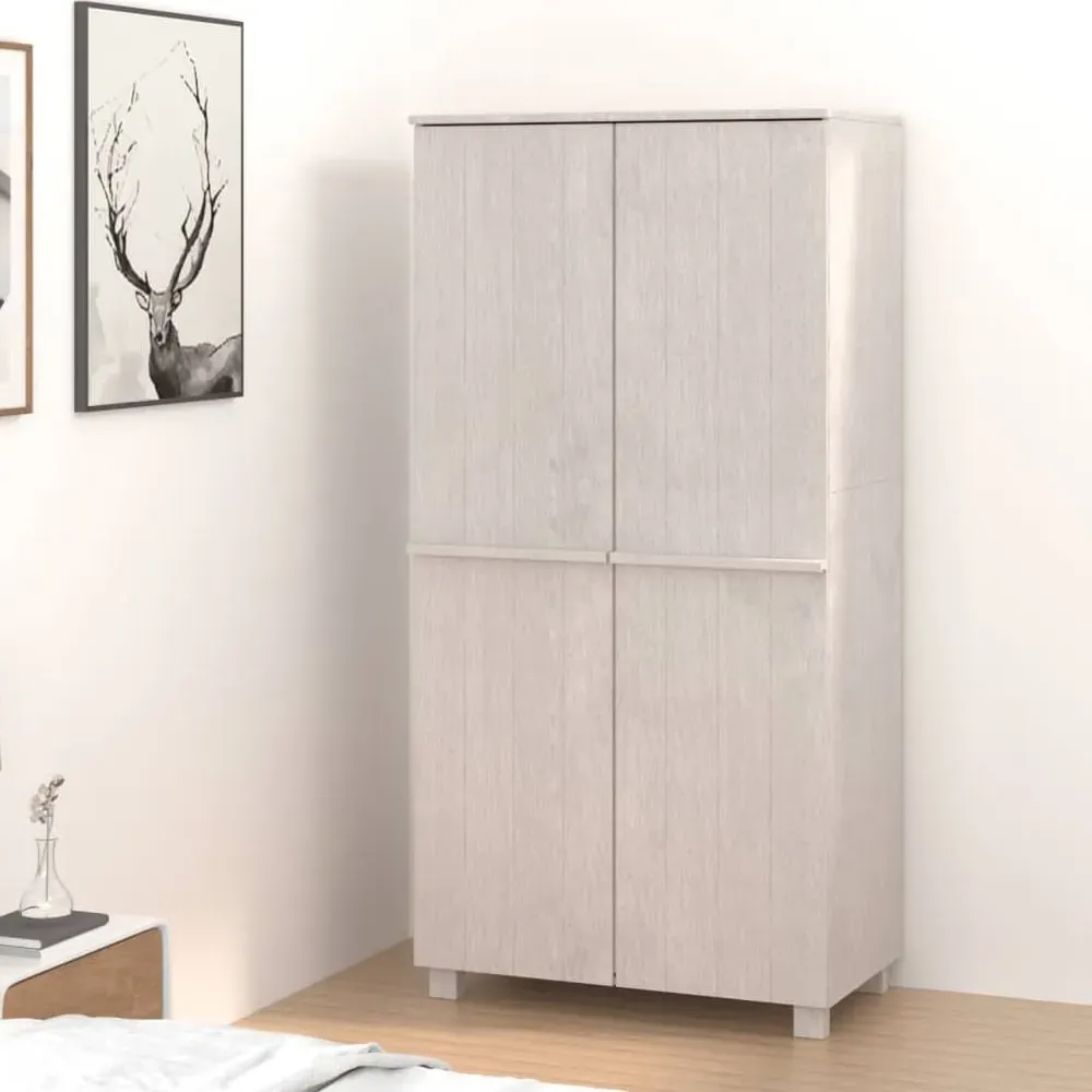 Hull 2-Door Wardrobe - White, Pinewood