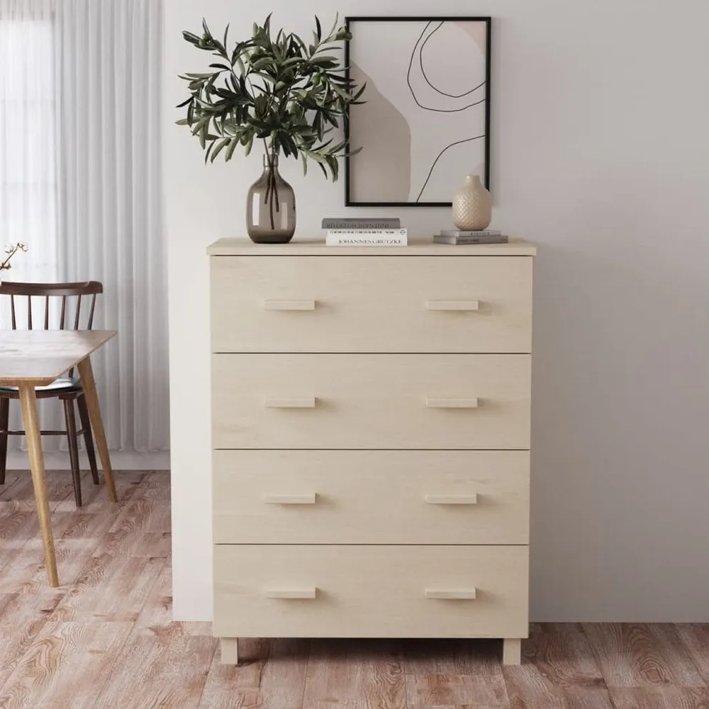 Hull 4-Drawer Chest - Brown, Solid Pinewood product