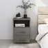 Hull Bedside Cabinet with 2 Drawers - Light Grey, Pinewood