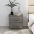 Hull Bedside Cabinet with 2 Drawers - Light Grey, Pinewood