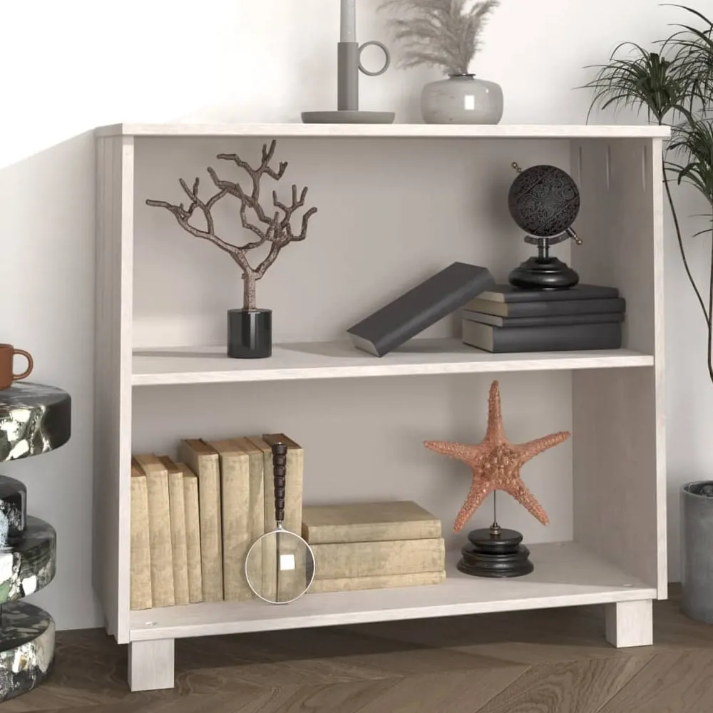 Hull Bookcase with 2 Shelves - White, Pinewood image