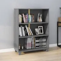 Hull Bookcase with 3 Shelves - Dark Grey, Pinewood