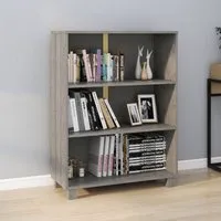 Hull Bookcase with 3 Shelves - Light Grey, Pinewood