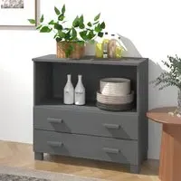 Hull Chest of Drawers with Storage - Dark Grey, Pinewood