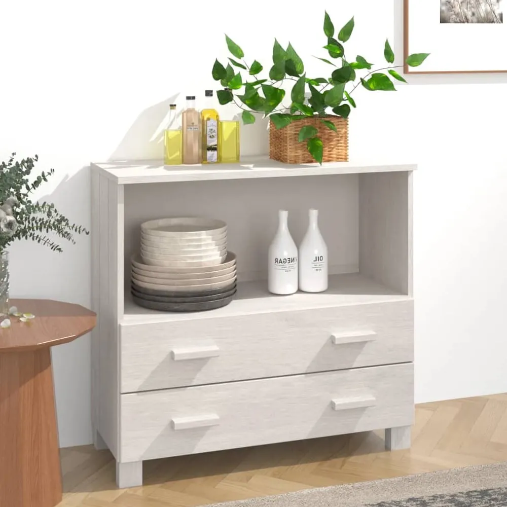 Hull Chest of Drawers with Storage - White, Pinewood