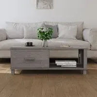Hull Coffee Table with 1 Drawer - Light Grey, Pinewood