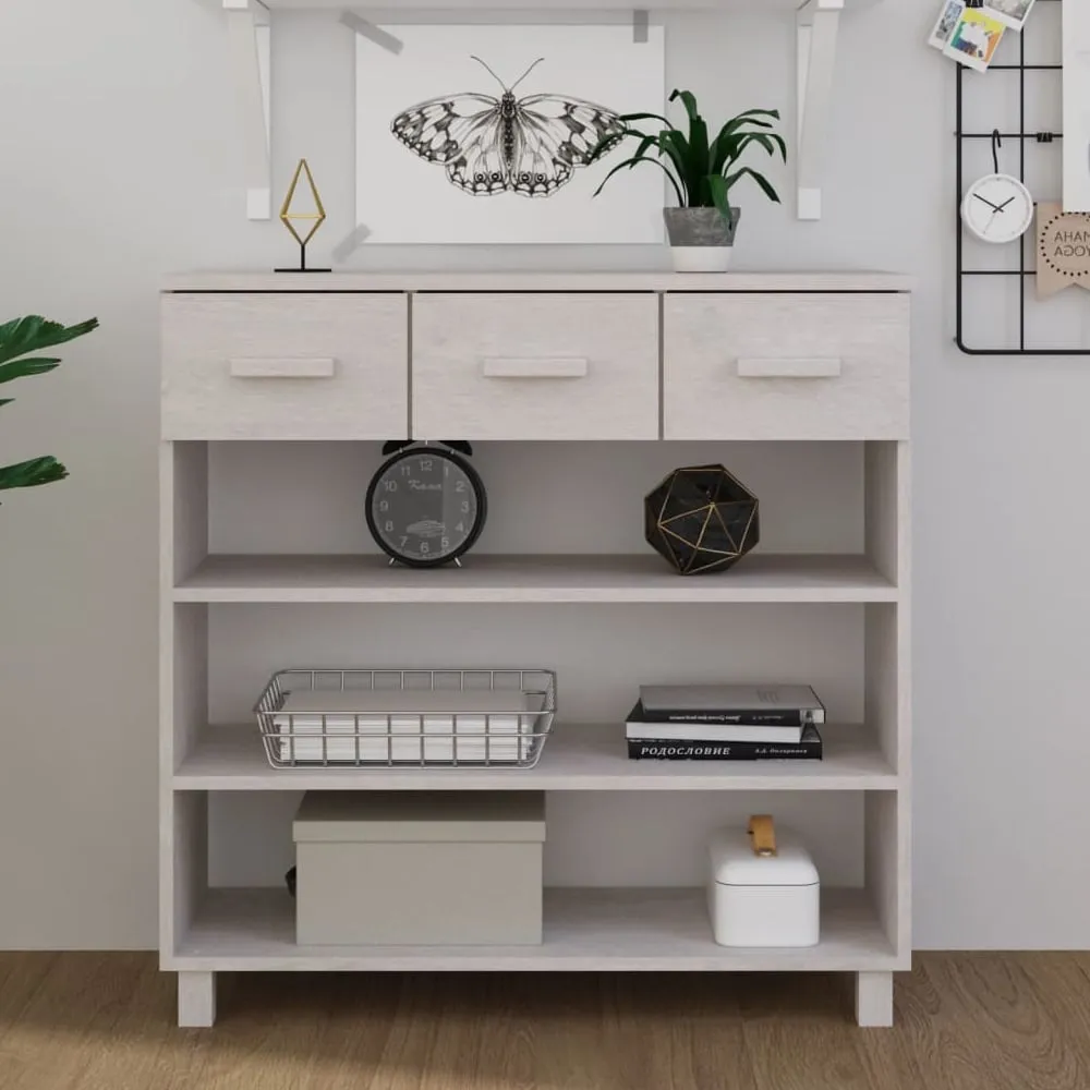 Hull Console Table with 3 Drawers - White, Pinewood