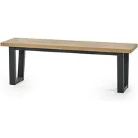 Hull Dining Bench with Black Legs - Oak