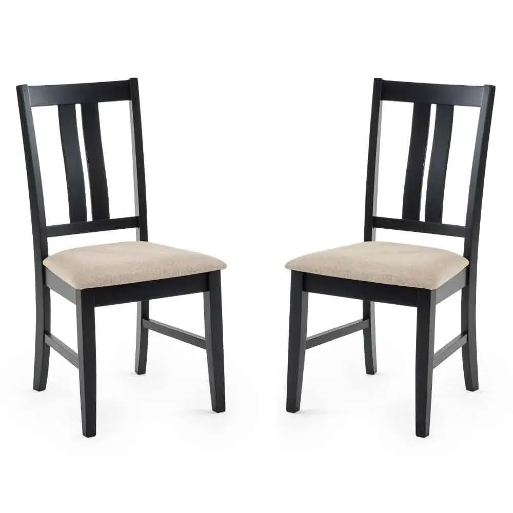 Hull Dining Chairs Pair - Black, Solid Rubberwood product