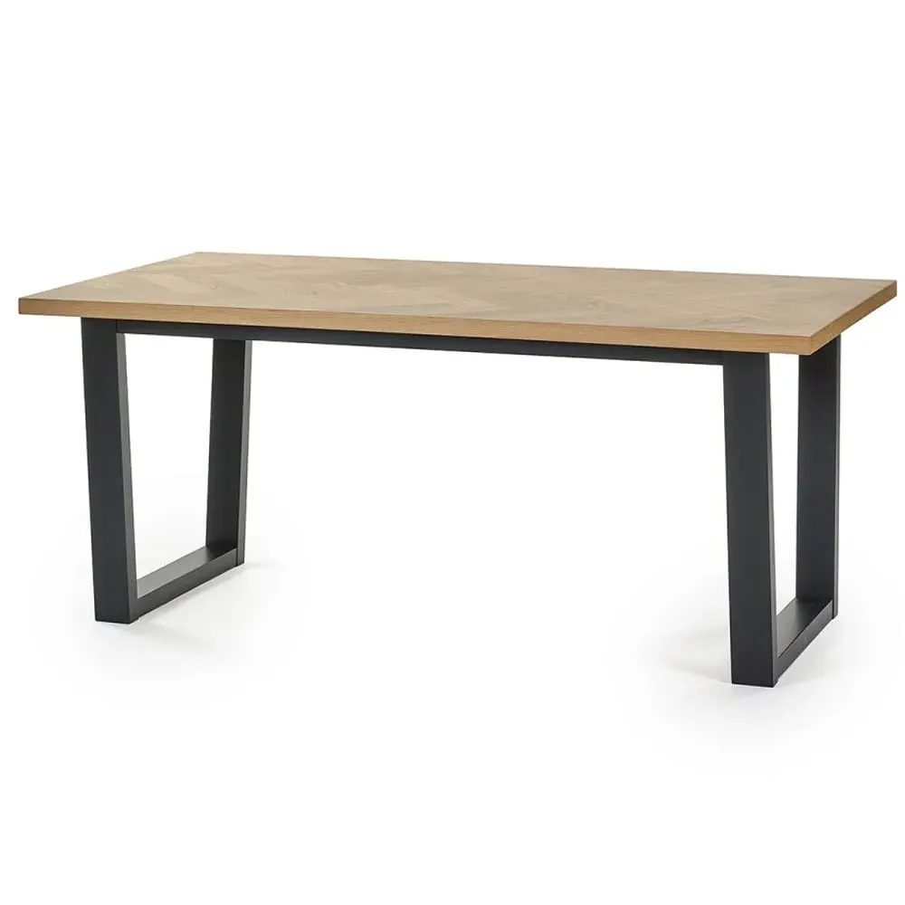Hull Dining Table with Black Legs - Oak