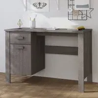 Hull Laptop Desk with 1 Door 1 Drawer - Light Grey, Pinewood