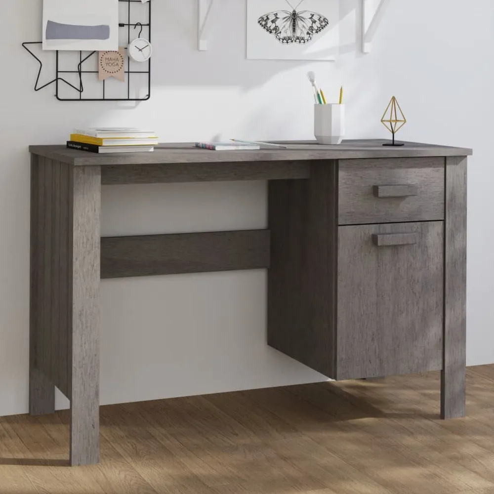 Hull Laptop Desk with 1 Door 1 Drawer - Light Grey, Pinewood