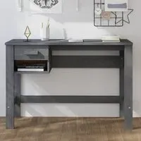 Hull Laptop Desk with 1 Drawer - Dark Grey, Pinewood