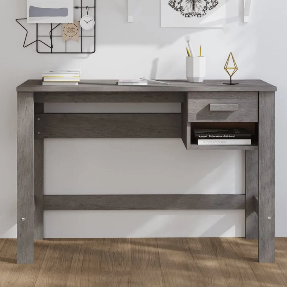 Hull Laptop Desk with 1 Drawer - Light Grey, Pinewood