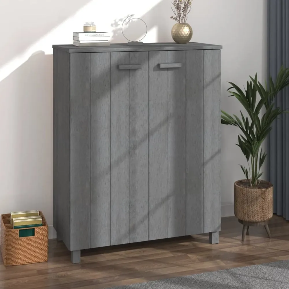 Hull Shoe Storage Cabinet with 2 Doors - Dark Grey, Pinewood