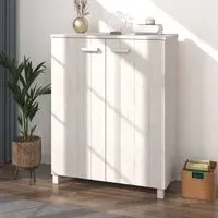 Hull Shoe Storage Cabinet with 2 Doors - White, Pinewood