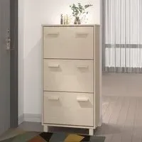 Hull Shoe Storage Cabinet with 3 Drawers - Brown, Pinewood