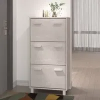 Hull Shoe Storage Cabinet with 3 Drawers - White, Pinewood