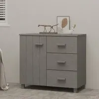 Hull Sideboard with 1 Door 3 Drawers - Grey, Pinewood