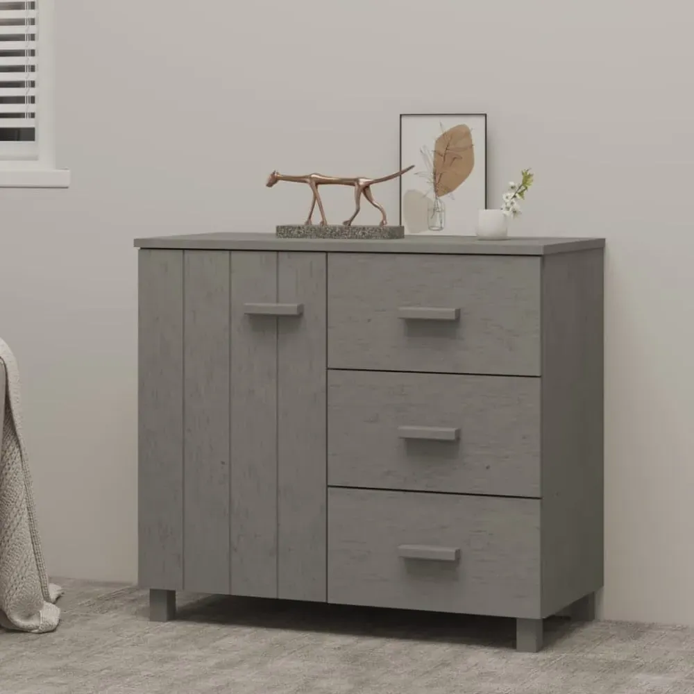 Hull Sideboard with 1 Door 3 Drawers - Grey, Pinewood image