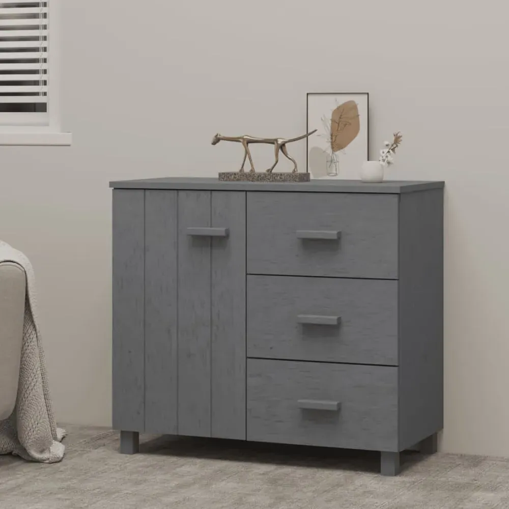 Hull Sideboard with 1 Door 3 Drawers - Grey, Pinewood