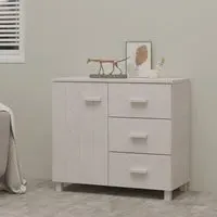 Hull Sideboard with 1 Door 3 Drawers - White, Pinewood