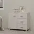 Hull Sideboard with 1 Door 3 Drawers - White, Pinewood