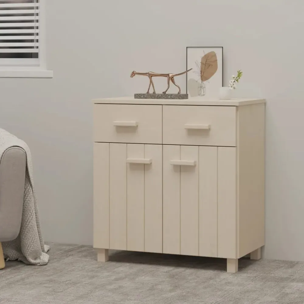 Hull Sideboard with 2 Doors 2 Drawers - Brown, Pinewood