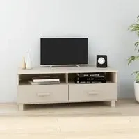 Hull TV Stand with 2 Drawers - Brown, Pinewood