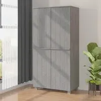Hull Wardrobe with 2 Doors - Light Grey, Pinewood