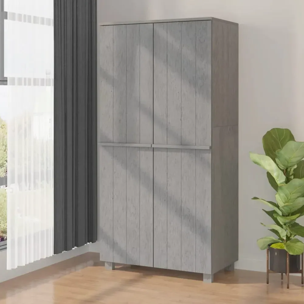 Hull Wardrobe with 2 Doors - Light Grey, Pinewood