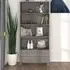 Hull Wide Bookcase with 2 Drawers - Light Grey, Pinewood
