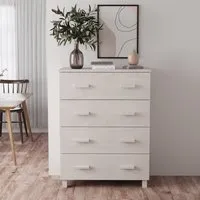 Hull 4 Drawer Chest - White, Pinewood alternate view