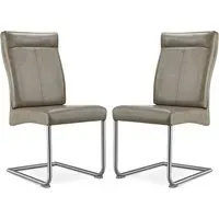 Humble Dining Chairs with Steel Legs - Brown, PU Leather