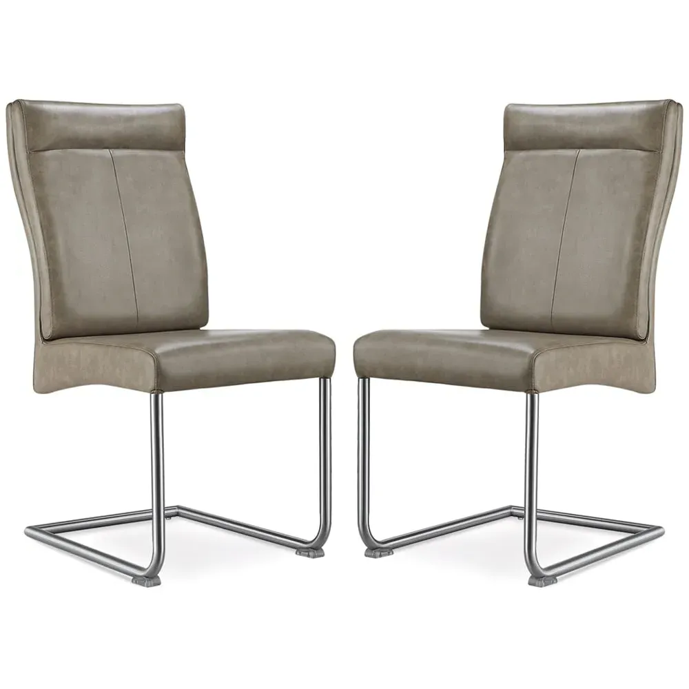 Humble Dining Chairs with Steel Legs - Brown, PU Leather image