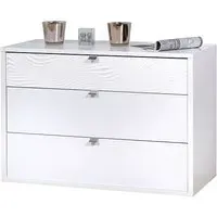 Hummer 3-Drawer Chest of Drawers - White, Particle Board