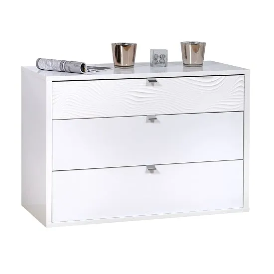 Hummer 3-Drawer Chest of Drawers - White, Particle Board