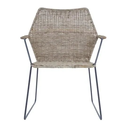 Hunor Angled Rattan Chair - Natural
