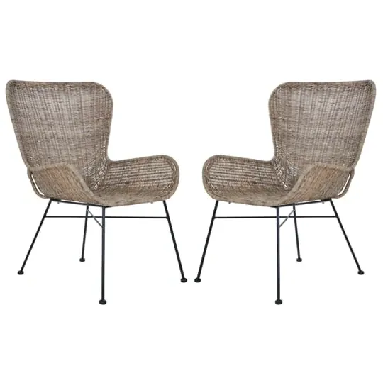 Hunor Curved Chair in Pair - Natural, Kubu Rattan