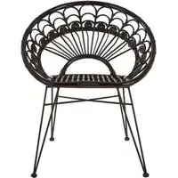 Hunor Round Chair - Black, Kubu Rattan