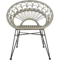 Hunor Round Chair - Grey, Kubu Rattan