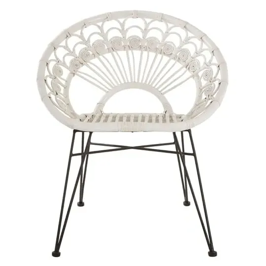 Hunor Round Chair - White, Kubu Rattan image