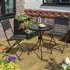 Hunstanton Metal Garden Bistro Set - Black
