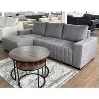 Huron Right Hand Corner Sofa Bed with Storage - Grey, Fabric