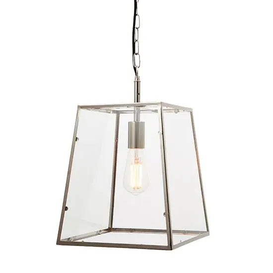 Hurst Pendant Light - Bright Nickel, Clear Glass